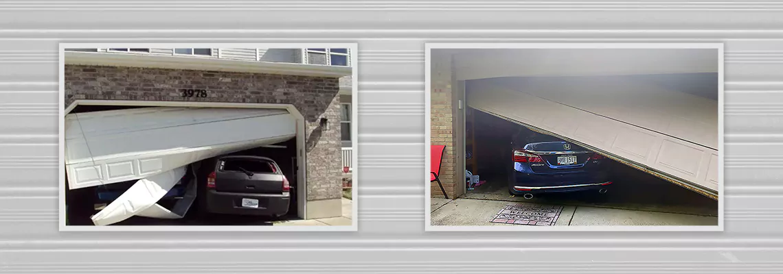 Repair Commercial Garage Door Got Hit By A Car in Orland Park, Illinois